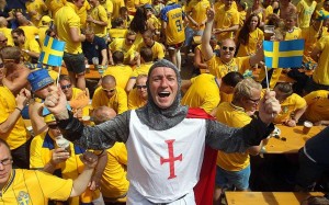England fan with Swedes