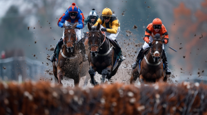 Horse racing over a hurdles course
