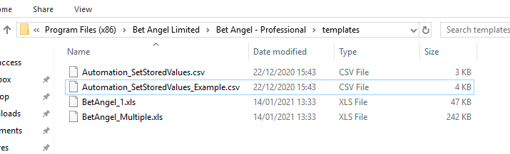 bet angel csv files