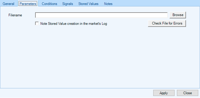 data file selection