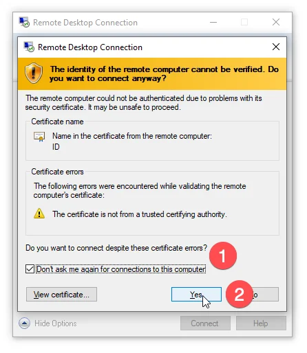Remote Certificate