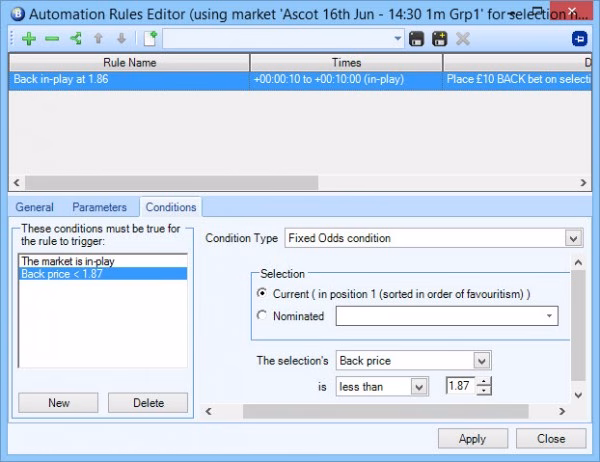 Betfair automation
