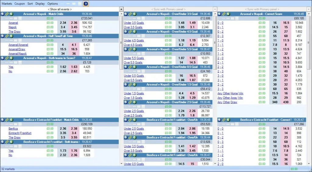 Betfair Multiple Watchlist