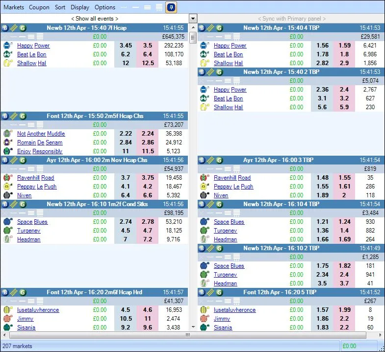 Betfair Multiple Watchlist