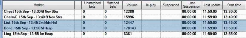 Bet Angel market list