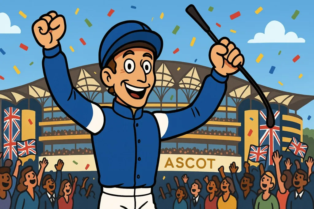 Ryan Moore Celebrating at Royal Ascot